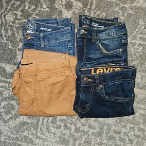 Bundle of 4 Pairs of Girl's Pants & Jeans Levi's  Place sizes 10-12